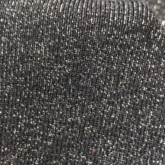 Loft black w silver metallic knit long sleeve sweater dress NWT - Picture 6 of 7